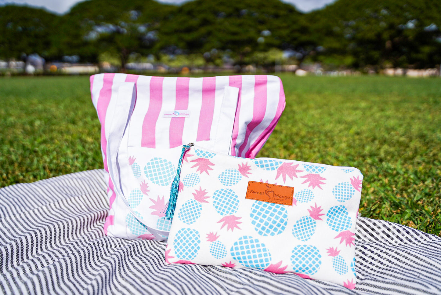 Stripe Pineapple Tote Bag