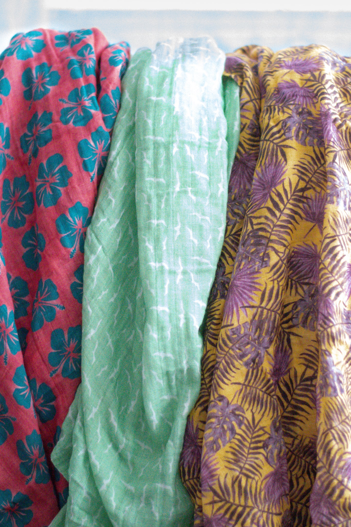 Muslin Baby Blanket - Iwa, Hibiscus, Monstera