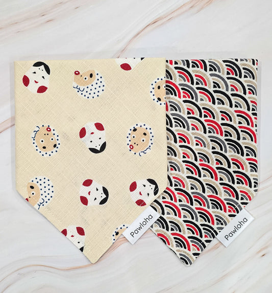 Hyottoko+Okame & Seigaiha Bandanas