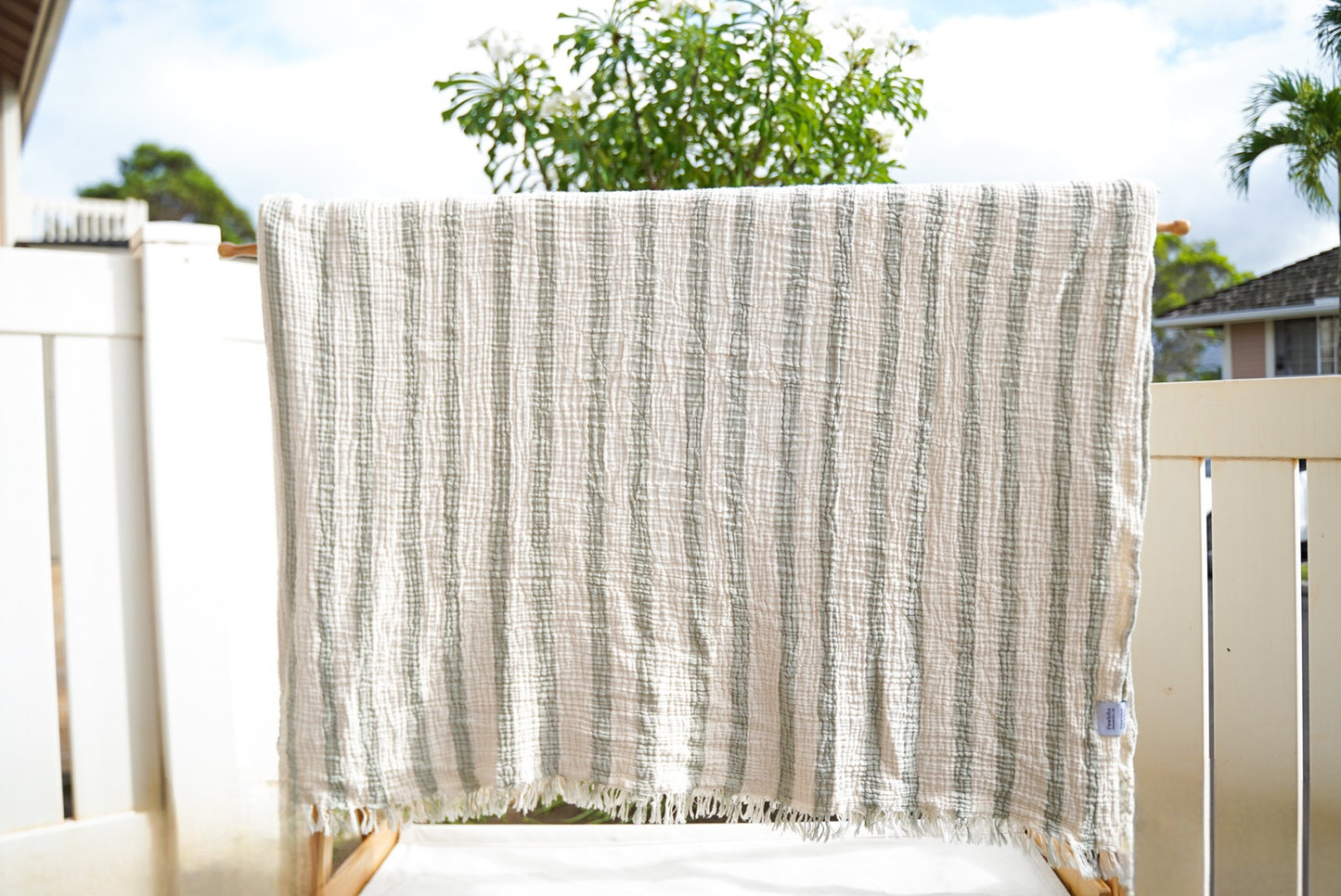 Muslin Throw Blanket (Olive Green)