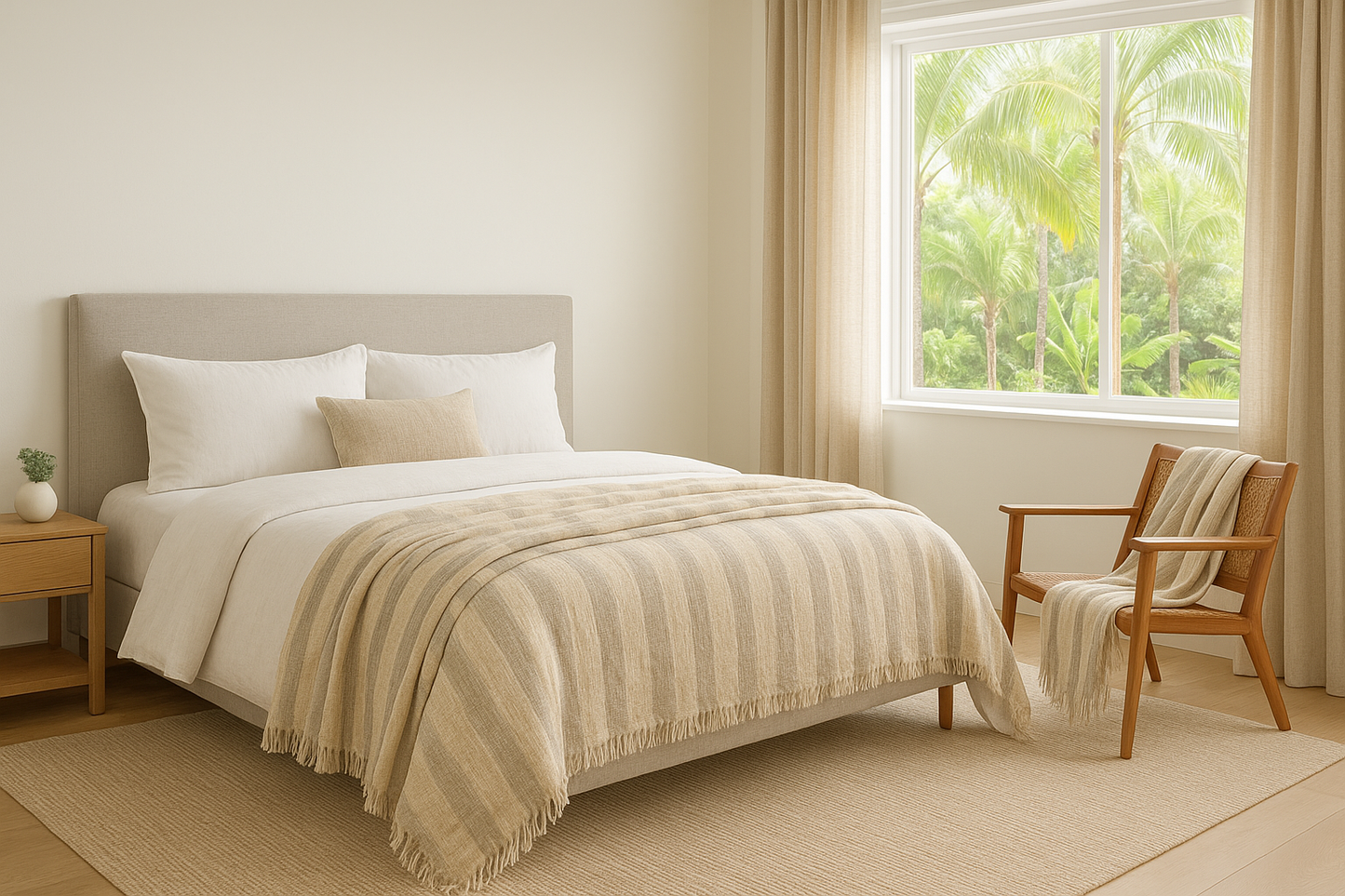 Muslin Throw Blanket (Olive Green)