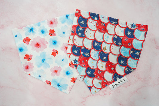 Pawtriotic Mermaid & Summer Floral Bandana